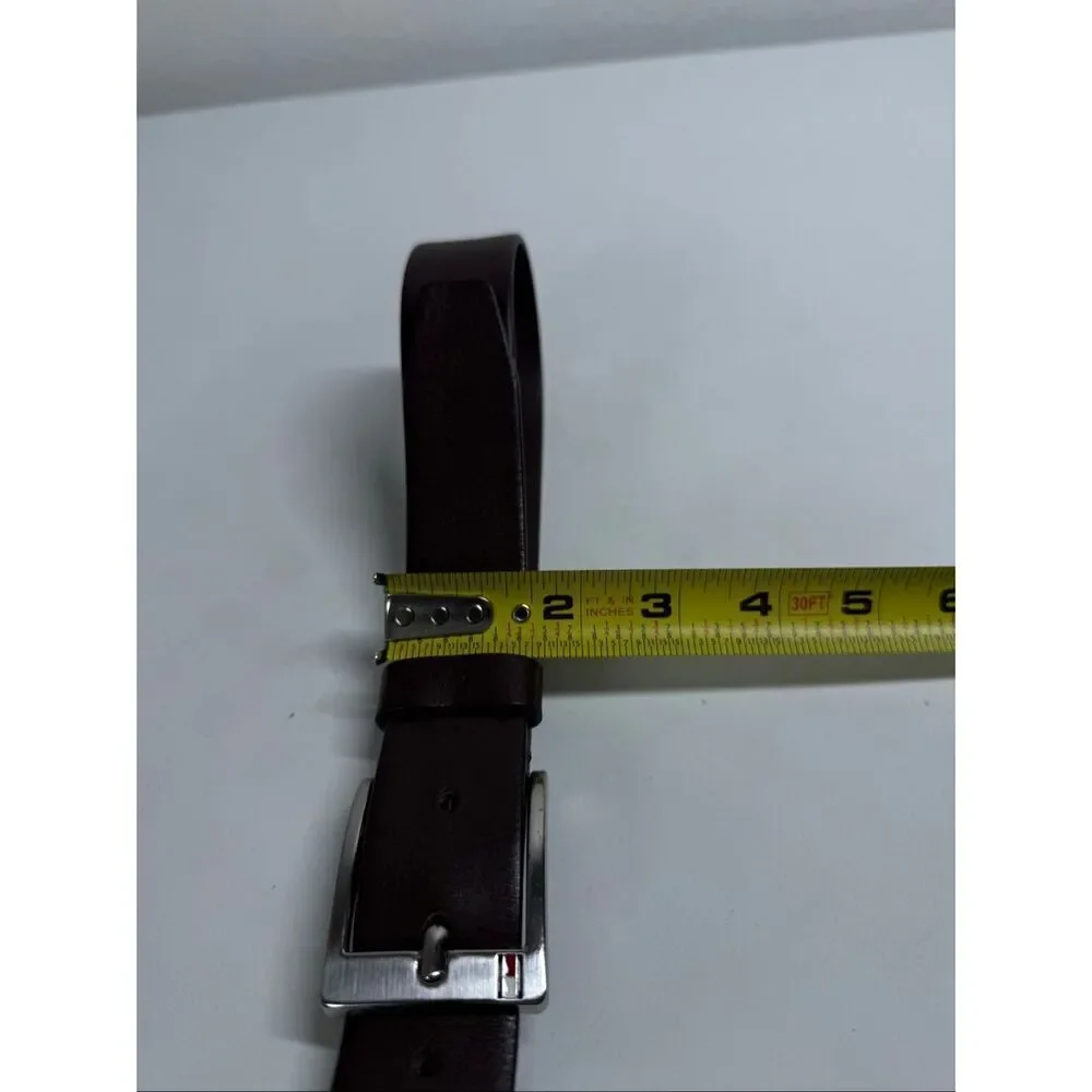 Tommy Hilfiger Brown Genuine Leather Belt Size 36” See Description